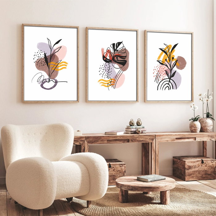 Wallity Huhu227 Cuadros Decorativos de 3 Piezas 50 x 35 cm